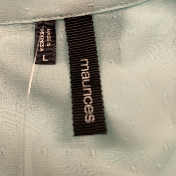 Maurices Sheer mint green NWT top from size Large office layer date night career - Picture 10 of 10